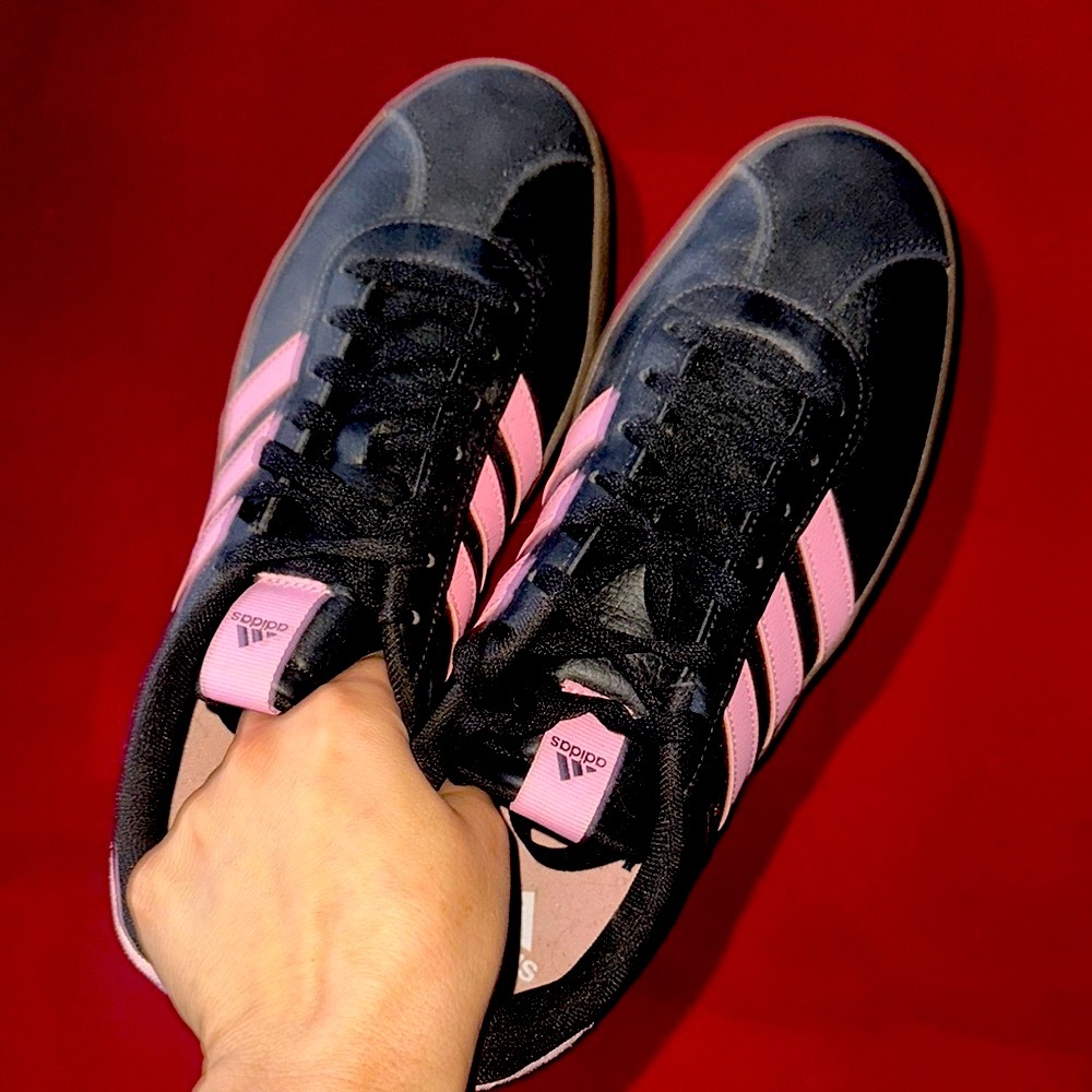 Adidas Black and Pink Sneakers